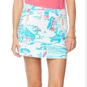 lilly pulitzer sailboat & water print skirt